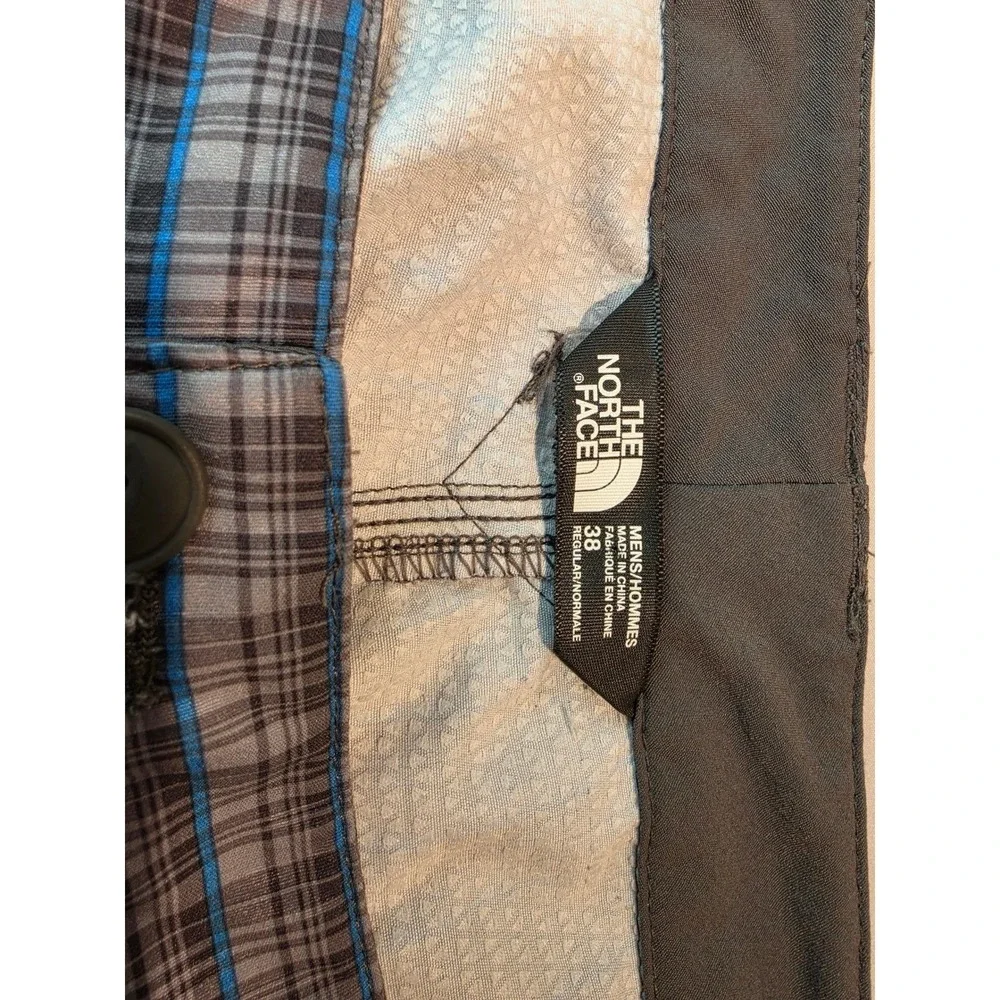 The North Face Mens Plaid Hiking Shorts Brown Blue CFX0 Size 38 Regular